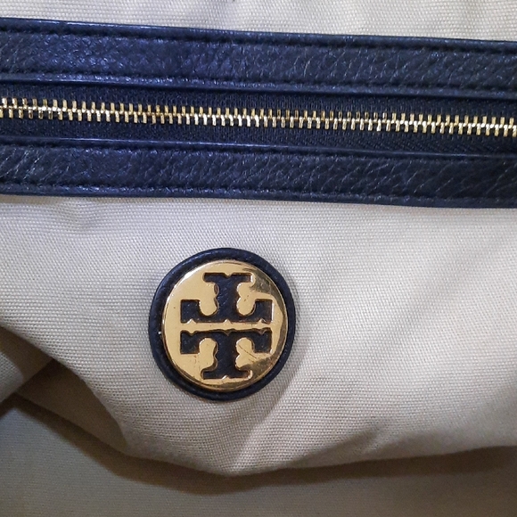 Tory Burch Black and Tan Structured Tote - Picture 2 of 9